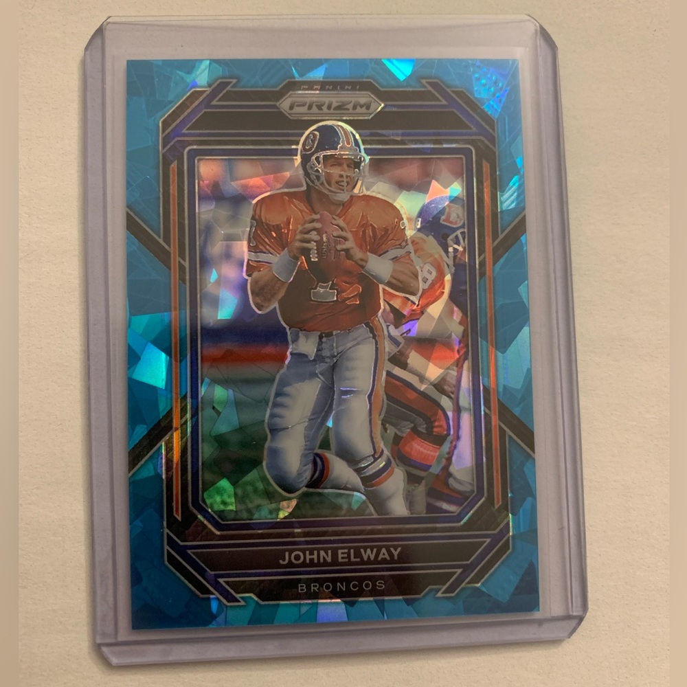 2022 John Elway Panini Prizm #93 Blue Cracked Ice /99